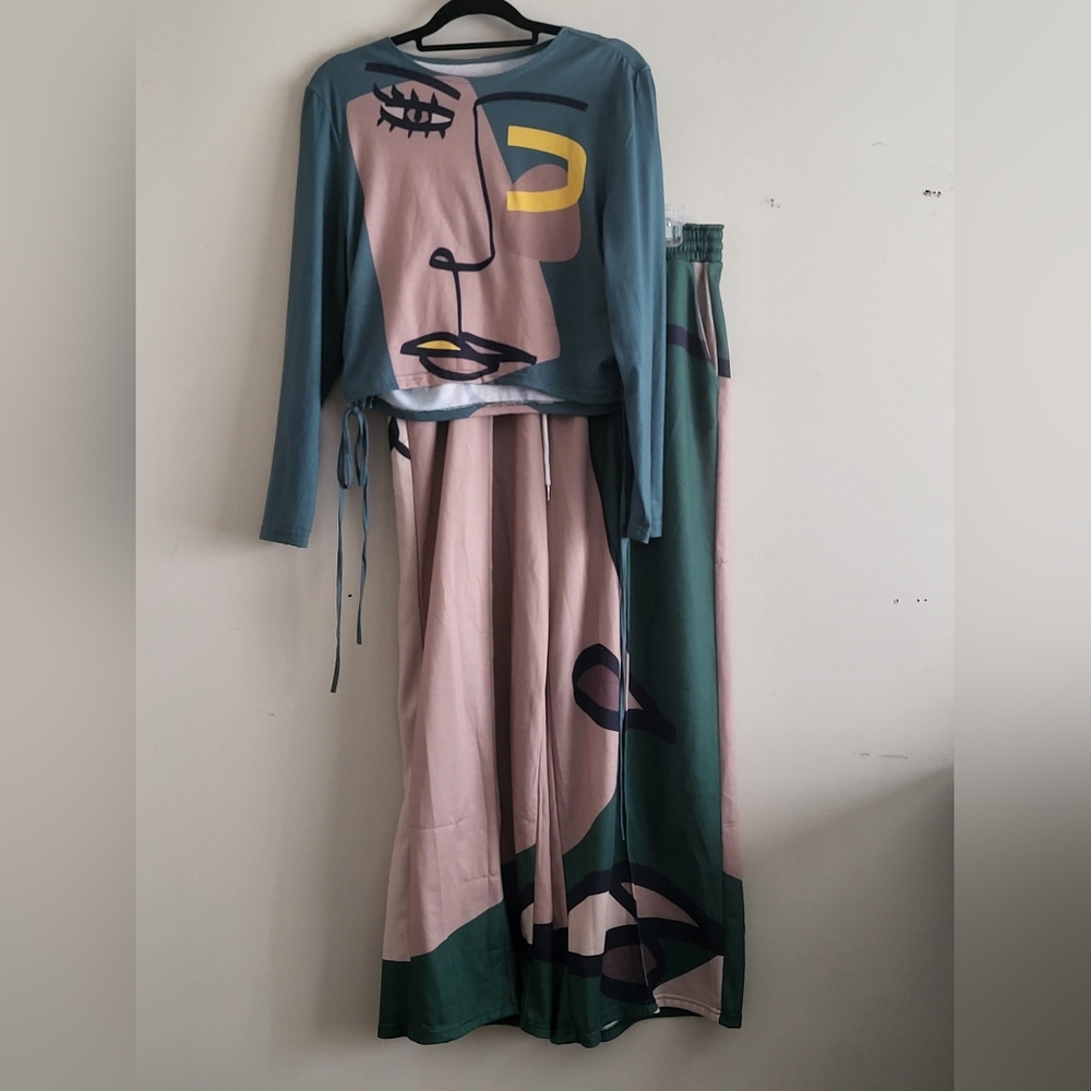 2PC abstract Art outfit 1X